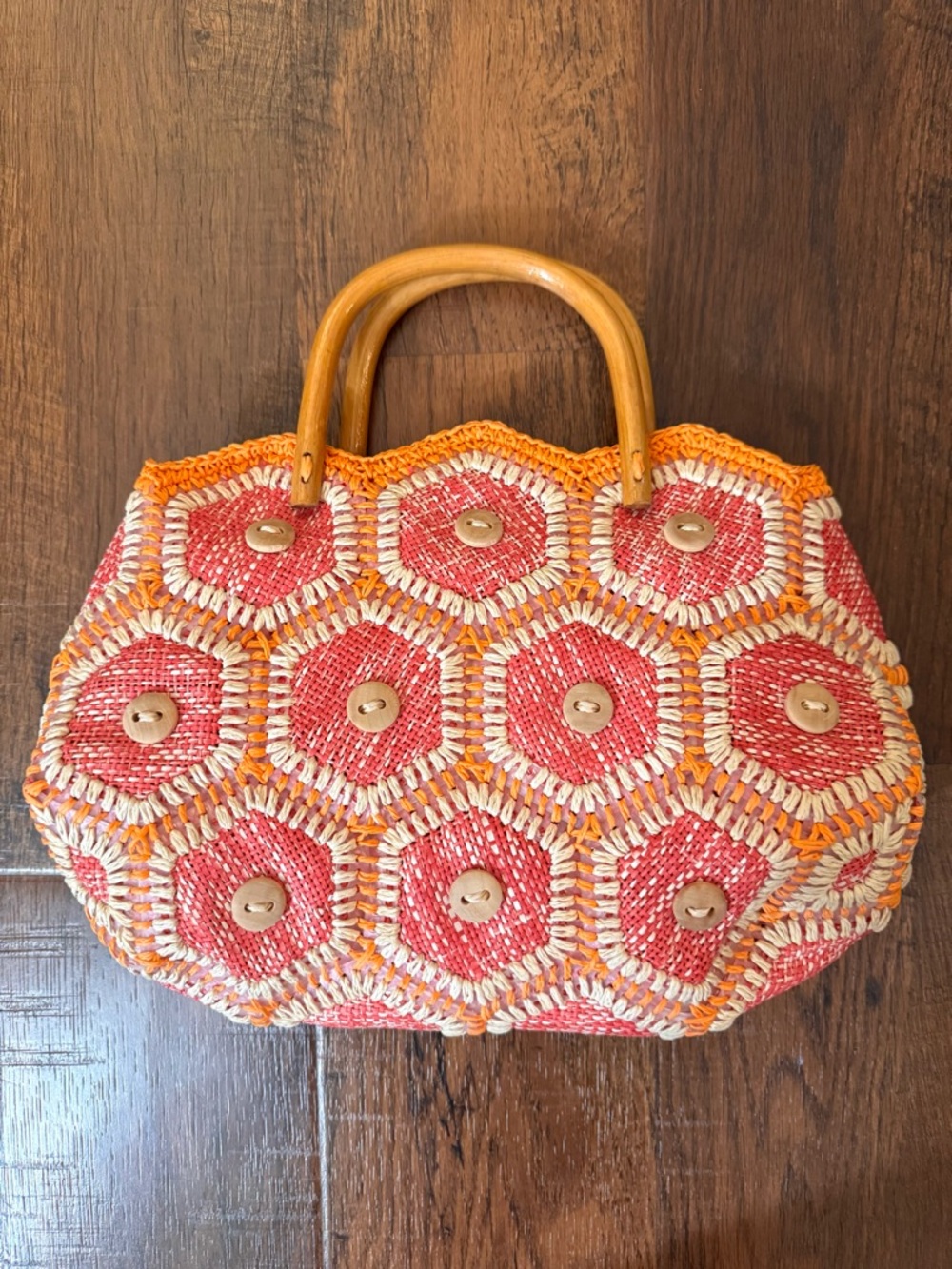 Top handle raffia bag, NWOT - Picture 3 of 11